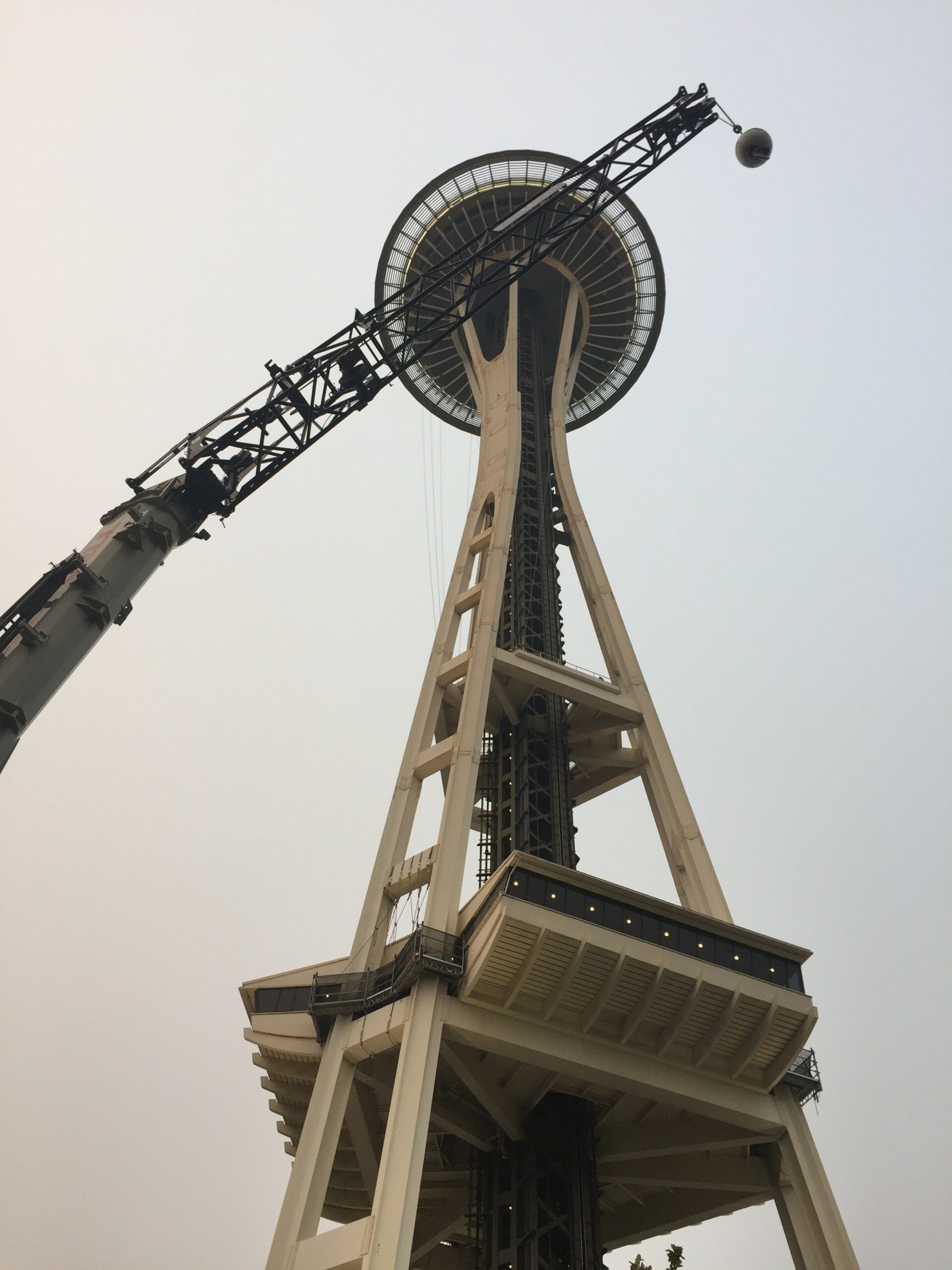 Space Needle Renovation and construction crane