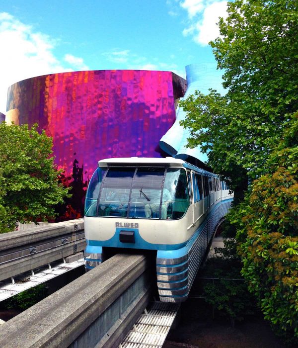 Seattle Monorail Near the EMP Museum